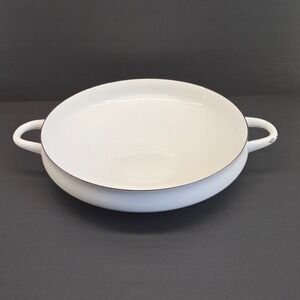 VTG Dansk Kobenstyle White Enamel Paella Pan Buffet Server 13.5" Thailand JHQ